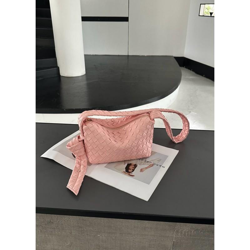 Handwoven Leather Crossbody Bag Women Stylish Woven Shoulder With Zip Medium Size Urban Minimalist Design
