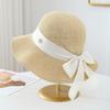 Knitted Fisherman Hat with Ribbon Bow, Bucket Hat Spring, Summer, Autumn, Windproof, Adult Women's Hat