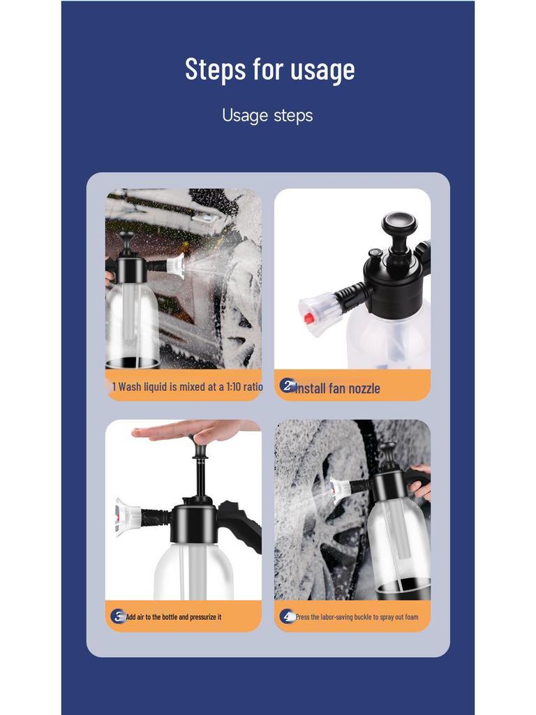 2L Handheld Foam Sprayer for Car and Home Use with Pressure Relief Valve