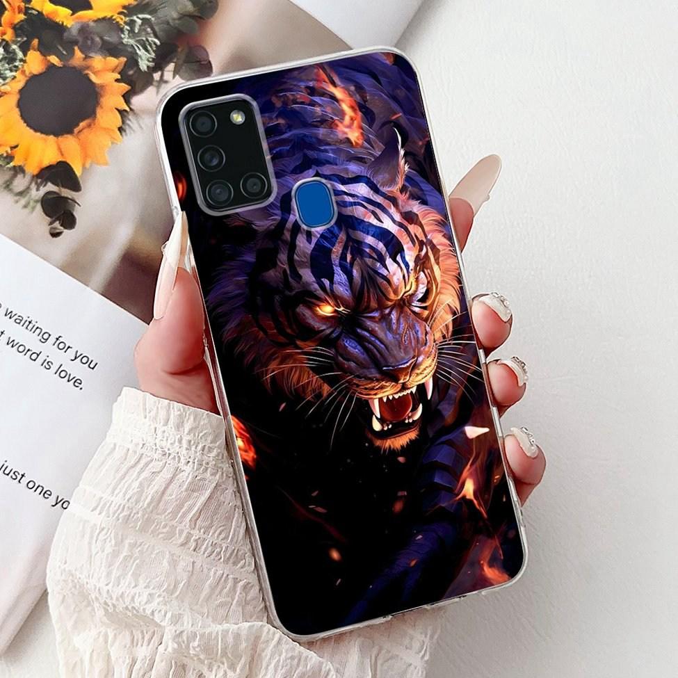 For Samsung A21s Case Cover Clear Fashion Luxury Cute Painted Back Cover For Samsung Galaxy A21s Phone Case A217F A217M A217N