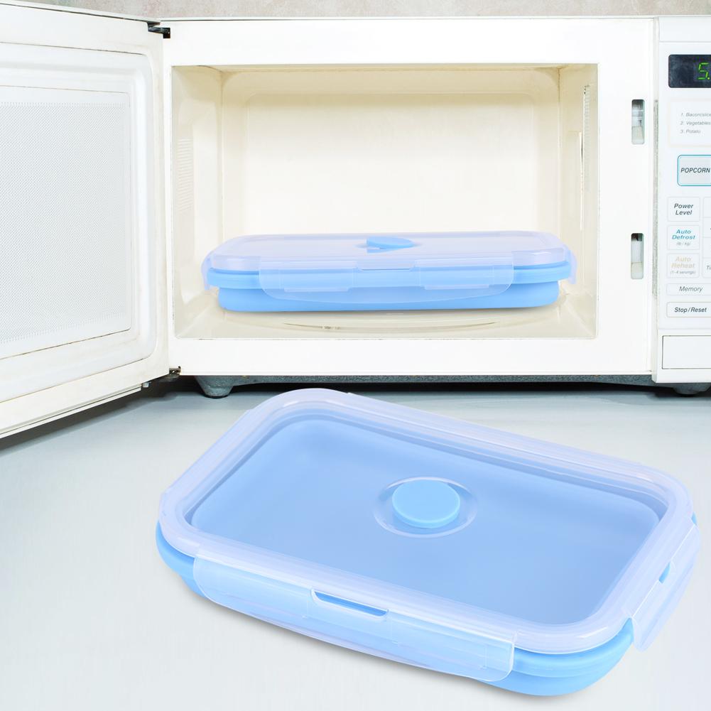 800ml Silicone Collapsible Portable Lunchbox Bowl Folding Food Storage Container Green