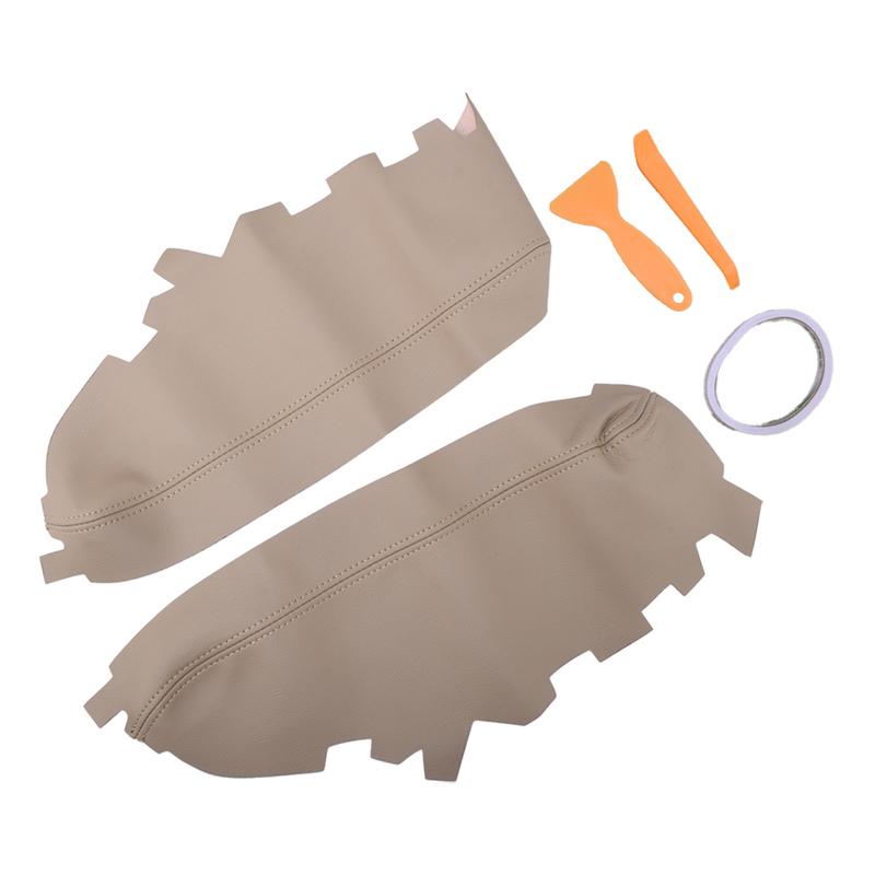 Front Door Panel Armrest Cover Skin Pad Protector Accessory Beige Microfiber Leather Fit for Toyota Avalon 2013 2014 2015-2018