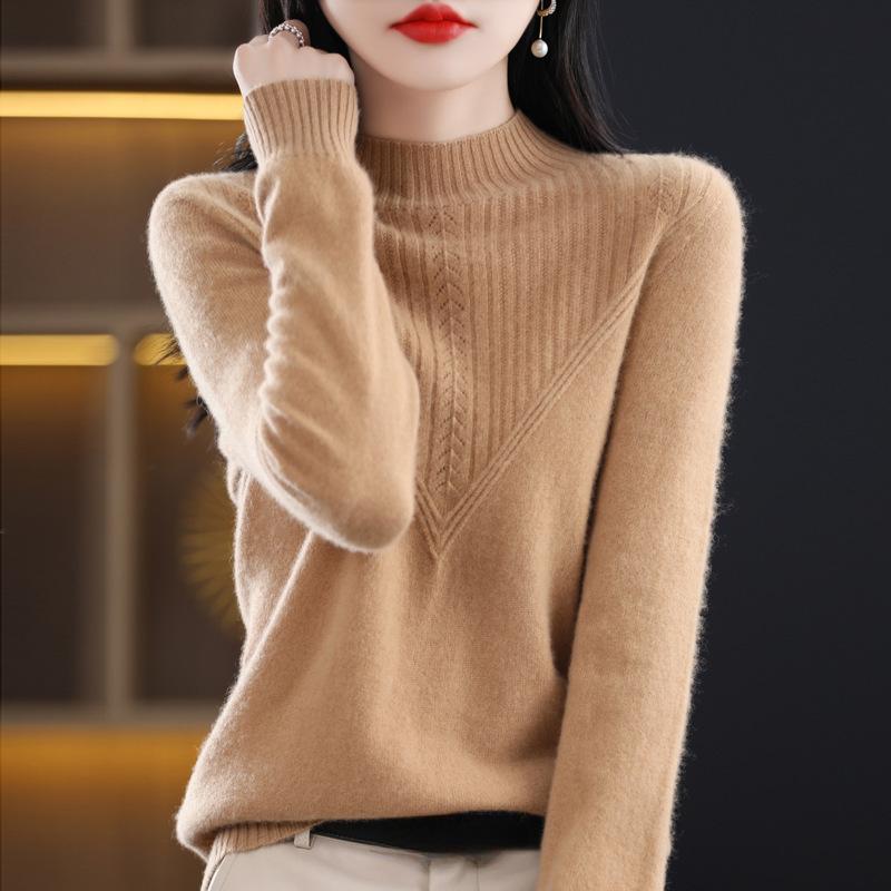 Autumn Women's Urban Style Temperament Commuter Pullover Half High Neck Regular Sweater