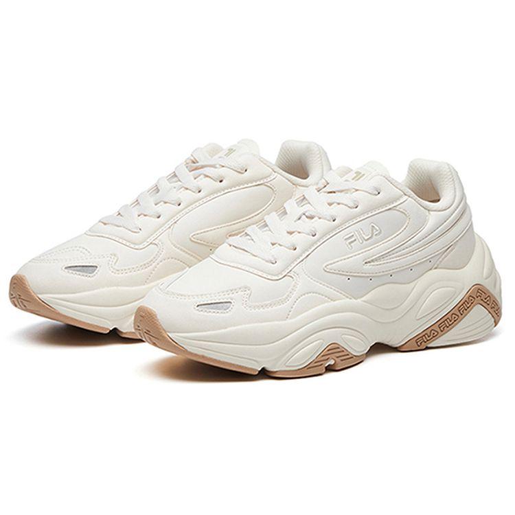 Fila Modern Chic Synthetic Leather Comfortable Versatile Low-Top Casual Shoes Women Sneaker White Brown F12W111123FMT