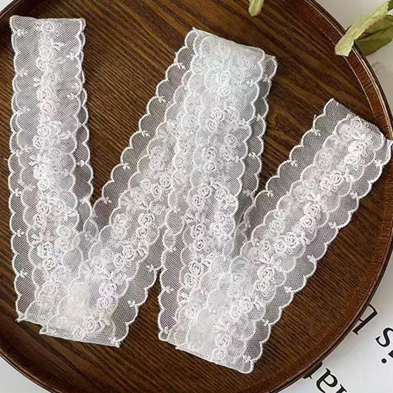 Elegant Lace Embroidery Ribbon Scarf Retro Headdress For Women Girls Sweet Princess Hair Accessories Long Lace Waistband Gifts