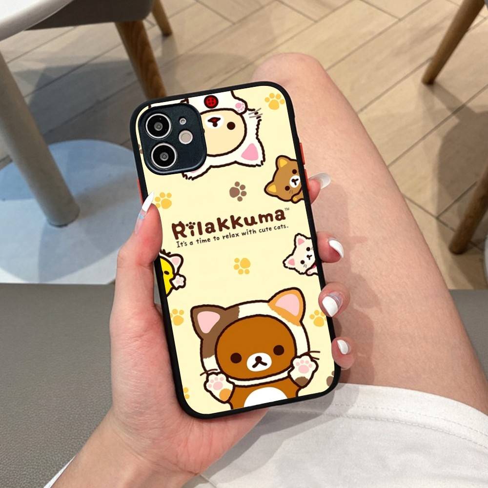 Cute Cartoon R-Rilakkuma Phone Case For IPhone 14 11 12 13 Mini Pro Max 8 7 Plus X XR XS MAX Translucent Matte Cover