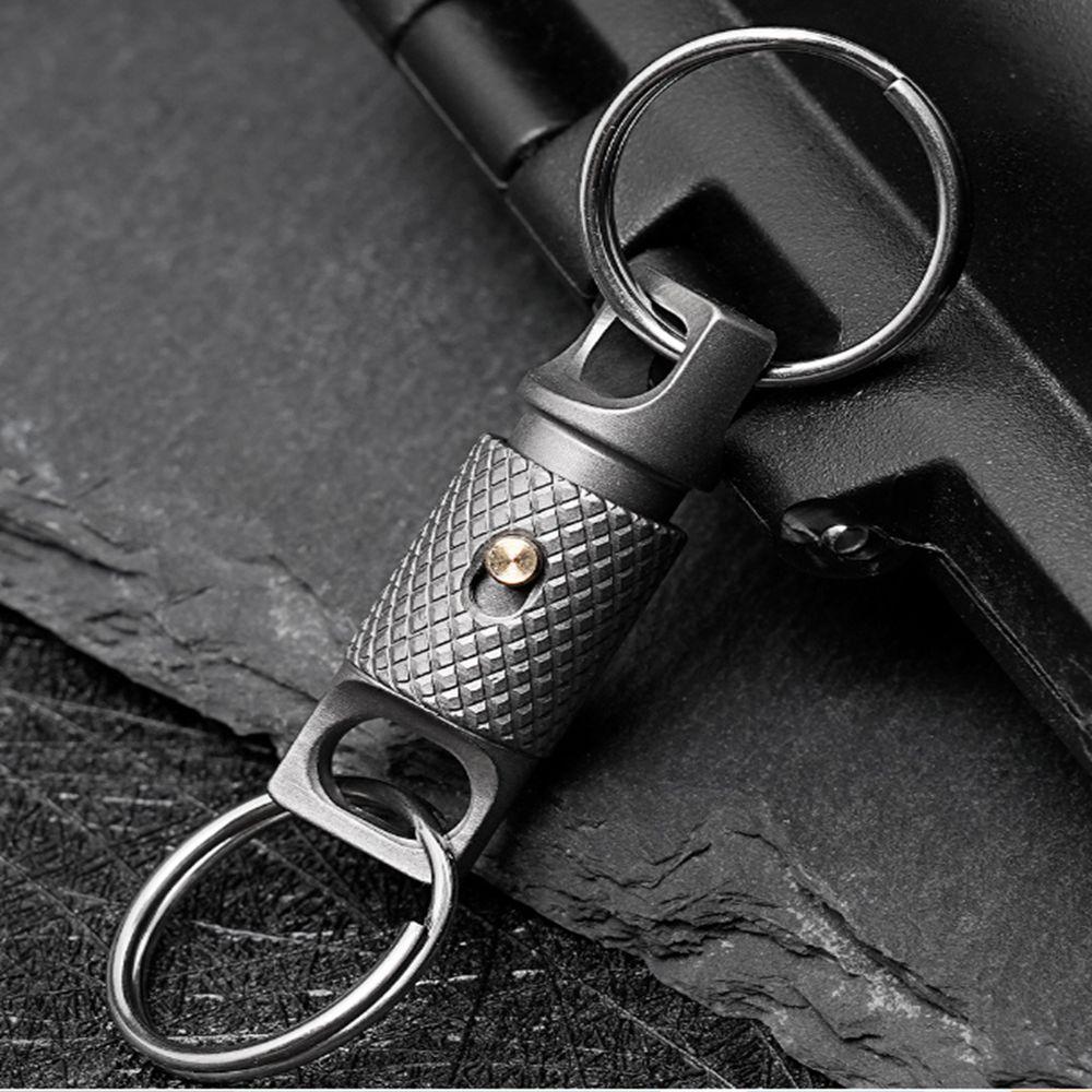 Portable Brass Keychain Ultra-light Car Key Ring New Titanium Alloy Keychain Outdoor Small Tool