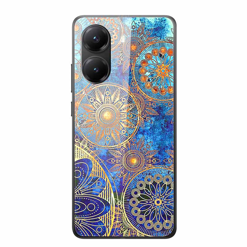 Glass Case for Poco X7 pro Luxury Phone Back Capa Lovely Case for PocoX7pro X 7 pro Hard Tempered Shield Animals Cartoon Cover