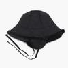 Women's Ribbon Cold Wave Winter Fur Trimming Bucket Hat