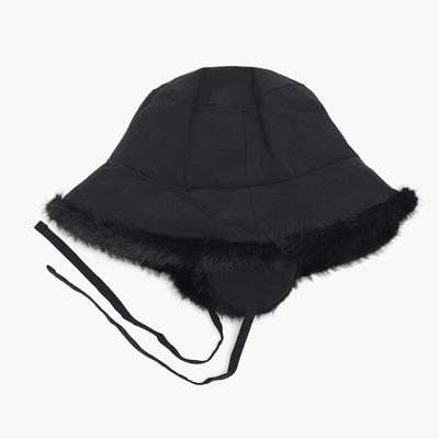 Wattierte Pelzmütze, Kälteschutz für den Winter, Ohrenschützer mit Bändern, Ohrenwärmer