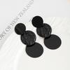 Elegant Geometric Round Long Earrings for Women - Irregular Concave-Convex Design