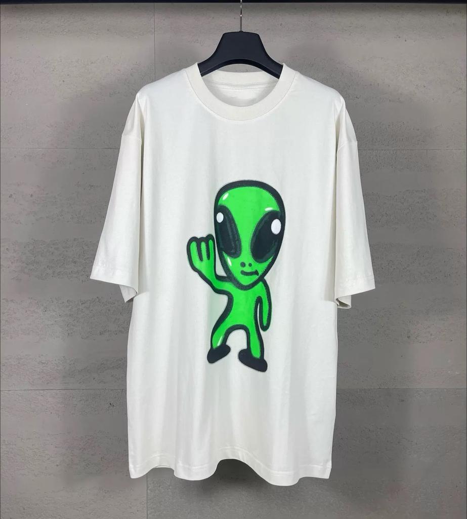 Summer New Trendy Brand Alien Smiley Face Printing Loose Short-sleeved T-shirt Men and Women Casual Versatile Plus Szie T-shirt