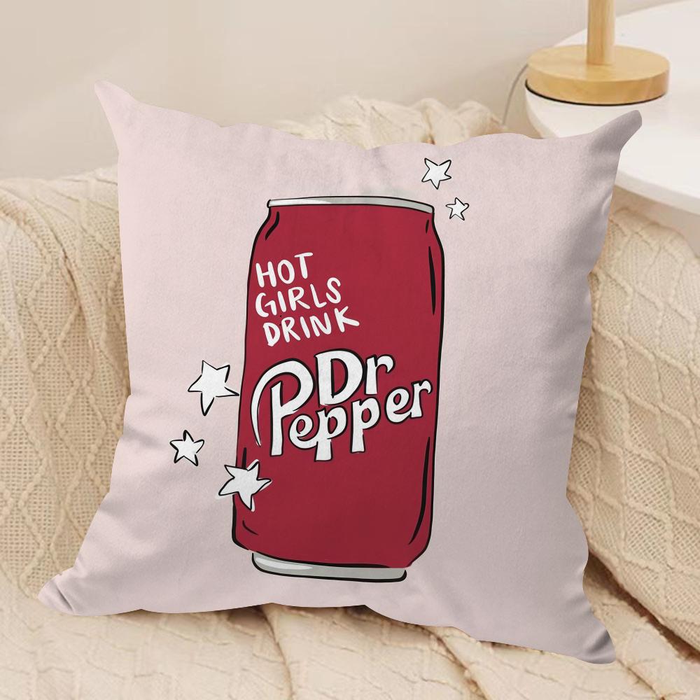 

Cherry Drink DDr PPepperS Cushion Cover Pillowcase Ultra Soft Skin Friendly Fabric Cloud Like Comfort Concealed Zipper 30x30cm