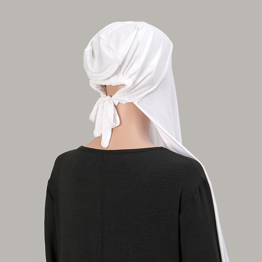 Modal Jersey Sofort-Schal Hijab Mit Verstellbaren Innenkappen Set Frau Muslimischer Hijab Wickeltücher Weiches Stirnband Islam Turban Schal