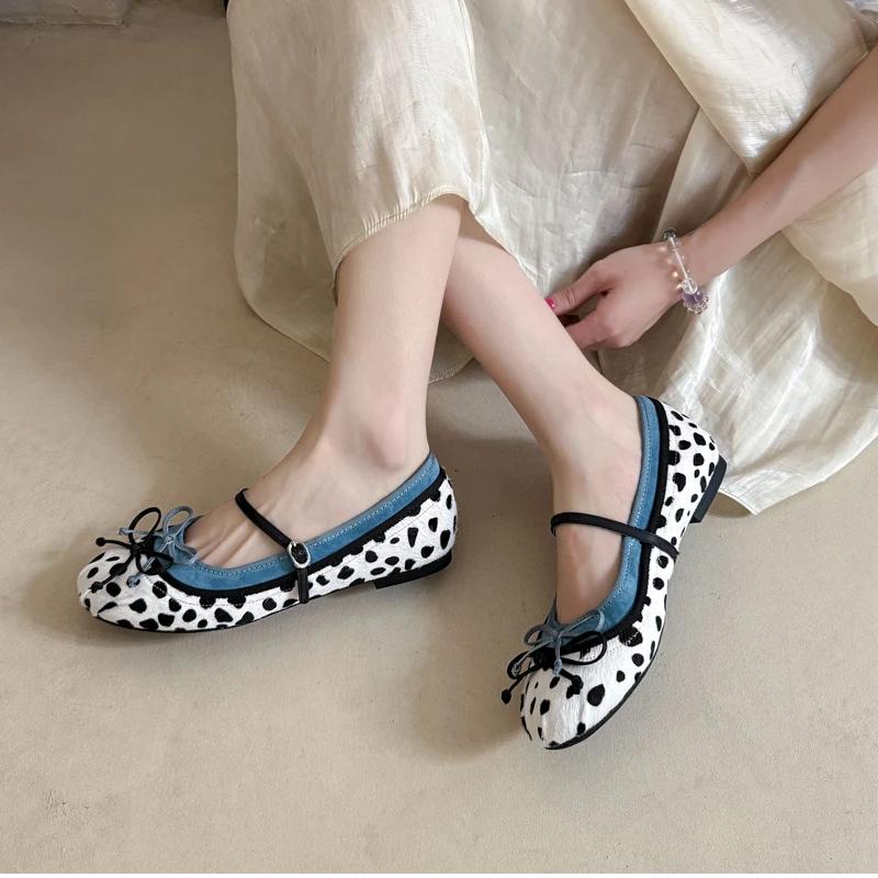 Shoes Woman Flats Low Heels All-Match Bow-Knot  Modis Dress New Ballerinas Butterfly Summer Comfortable 2025 Mary Janes Ballerin