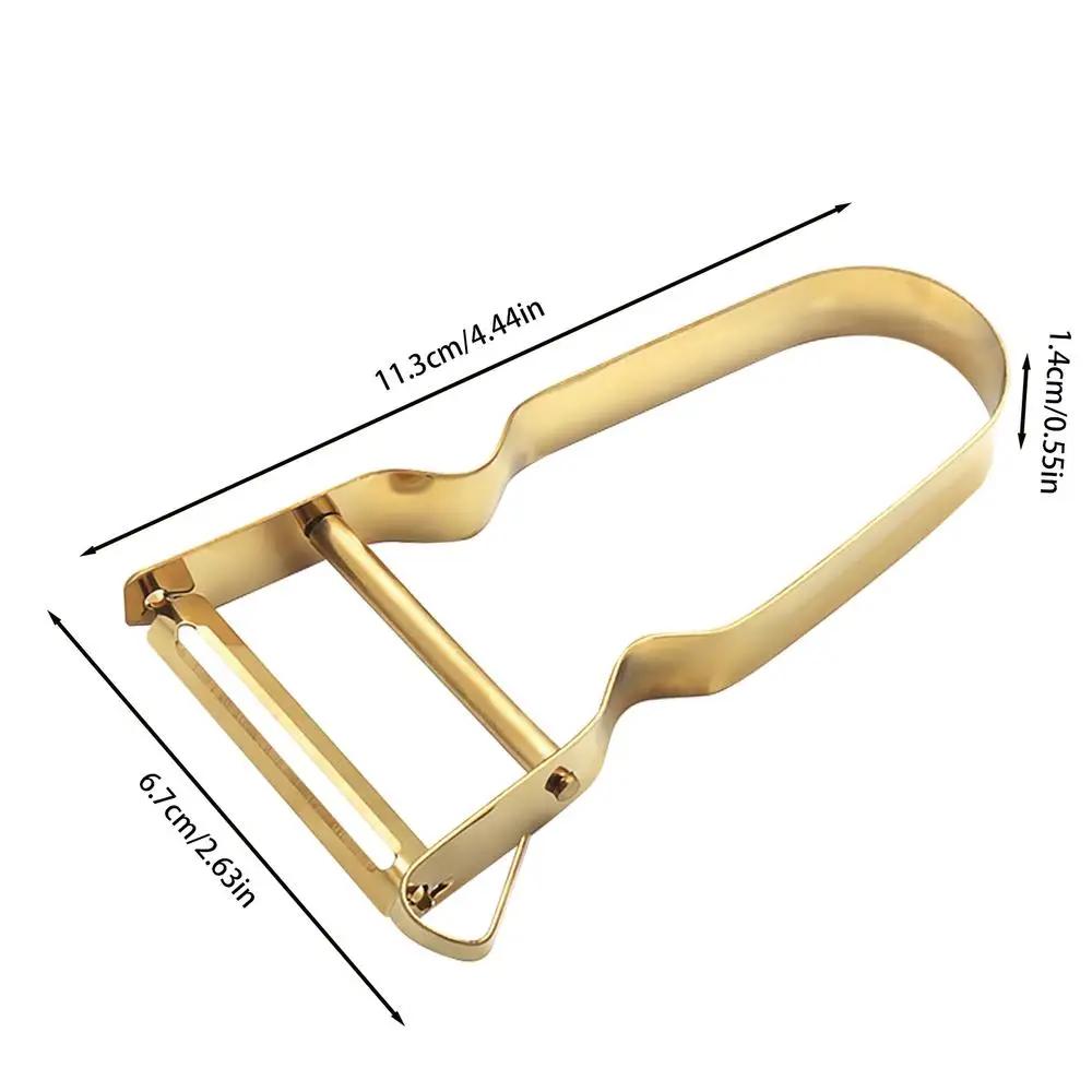 

Практичный нож для овощей из нержавеющей стали, многоцелевые кухонные принадлежности, нержавеющий противоскользящий кухонный инструмент, кухонная утварь, портативный резак золотой