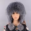 Fox Fur Hats For Women Winter Warm Natural Geniune Real Fur Hats with Earflaps Handsewn Fashionable Bomber Hat Ushanka