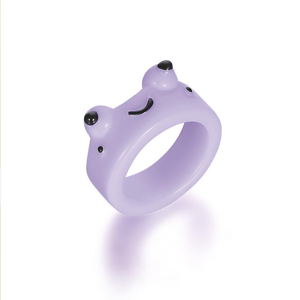 Anello in Resina a Forma di Rana Cartone Animato Bizzarro: Stile Carino e alla Moda per l'Indice o il Dito dell'Articolazione