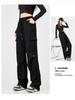 Women's High-Quality Casual Cargo Pants: Autumn/Winter Style, Plus Velvet, Loose Fit, Straight Leg, Multi-Pocket, Drawstring Polyester.