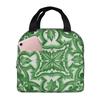 Green Ornate Floral Mediterranean Sicilian Tile Insulated Lunch Bag for Women Office Cooler Thermal Food Box Tote Lunch Boxes
