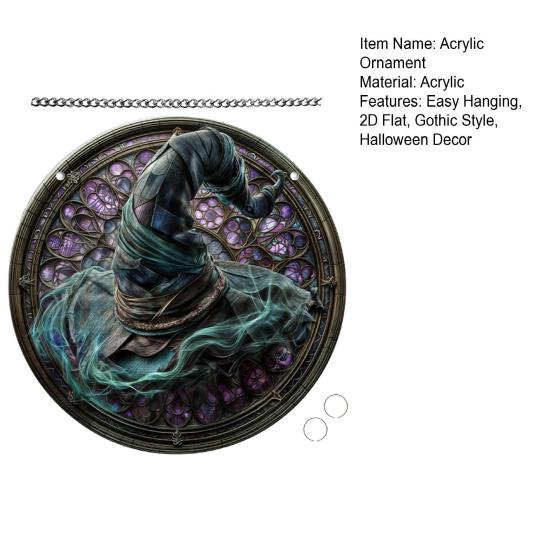 Halloween Hanging Decoration 2D Flat Acrylic Ornament Gothic Style Window Hanging Ornament for Home Car Decor