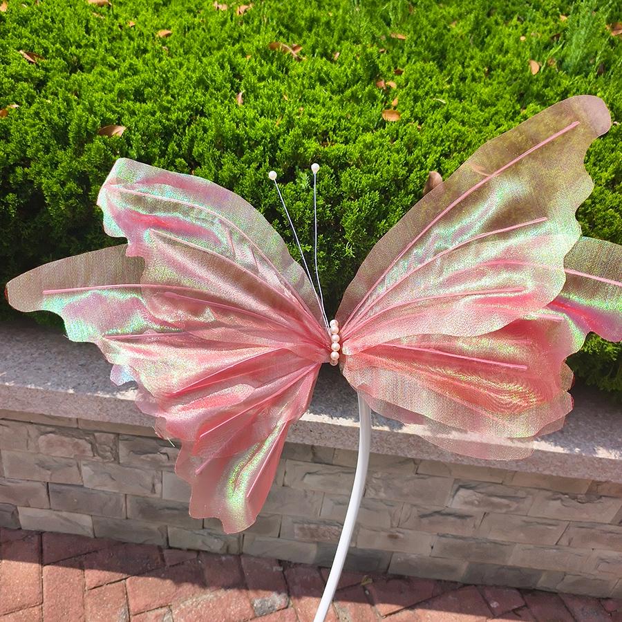 Silk Iridescent Butterfly Wedding Art Installation & Photo Prop