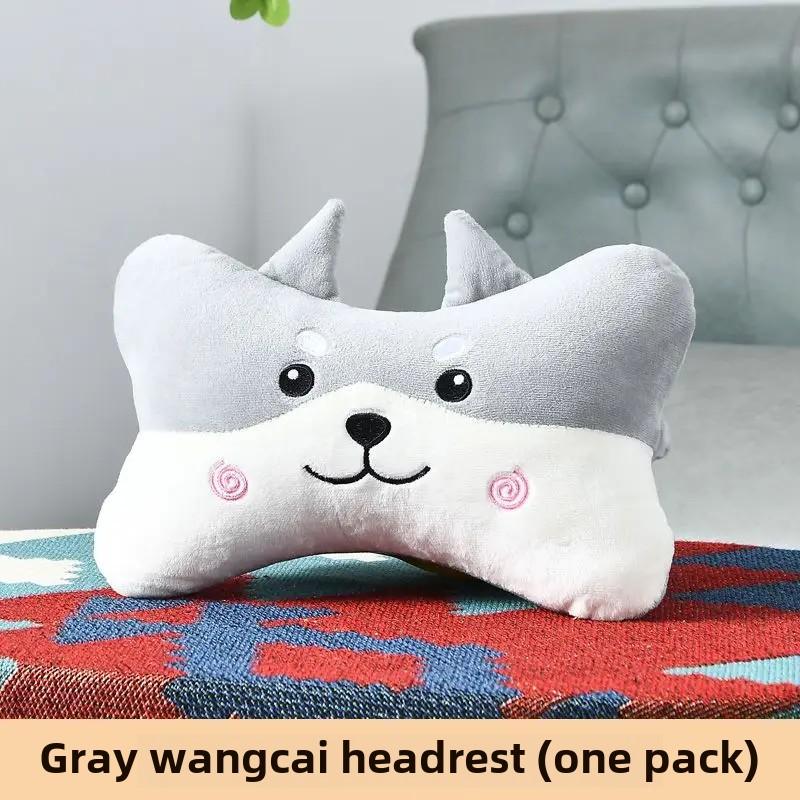 Updated Cartoon Headrest Pillow Charming Headrest Plush Cartoon Animal Car Lumbar Support Pillow Creative Car Neck Pillow Accessories