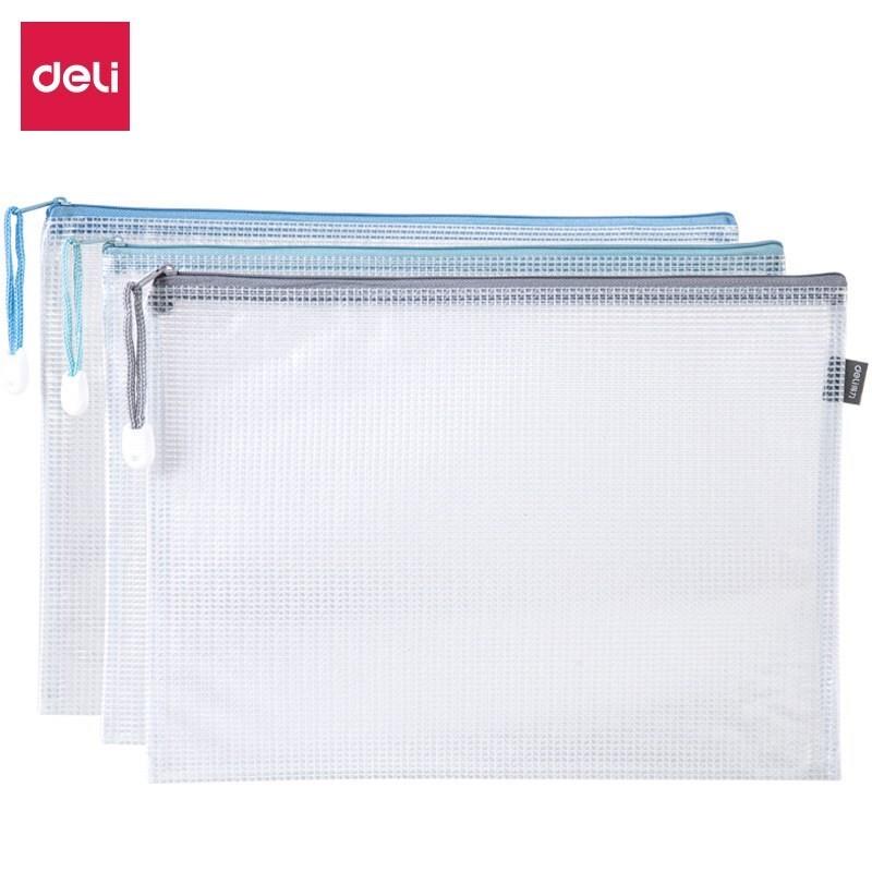 Deli A4 Transparent Zipper File Bags (20-Pack)