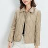 Minimalist Women's Pointed Collar Solid-Color Down Jacket - Short Fit Oversized Coat