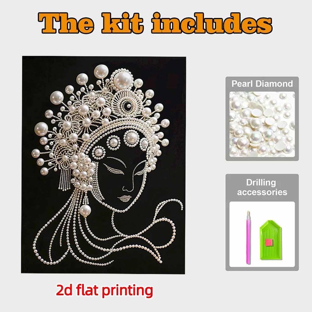 Kit Pittura Diamante Opera Perla Fai da Te 15.7x19.6 pollici Kit Pittura Diamante Gem Art Senza Telaio per Adulti Idea Regalo Decorazione Murale Casa