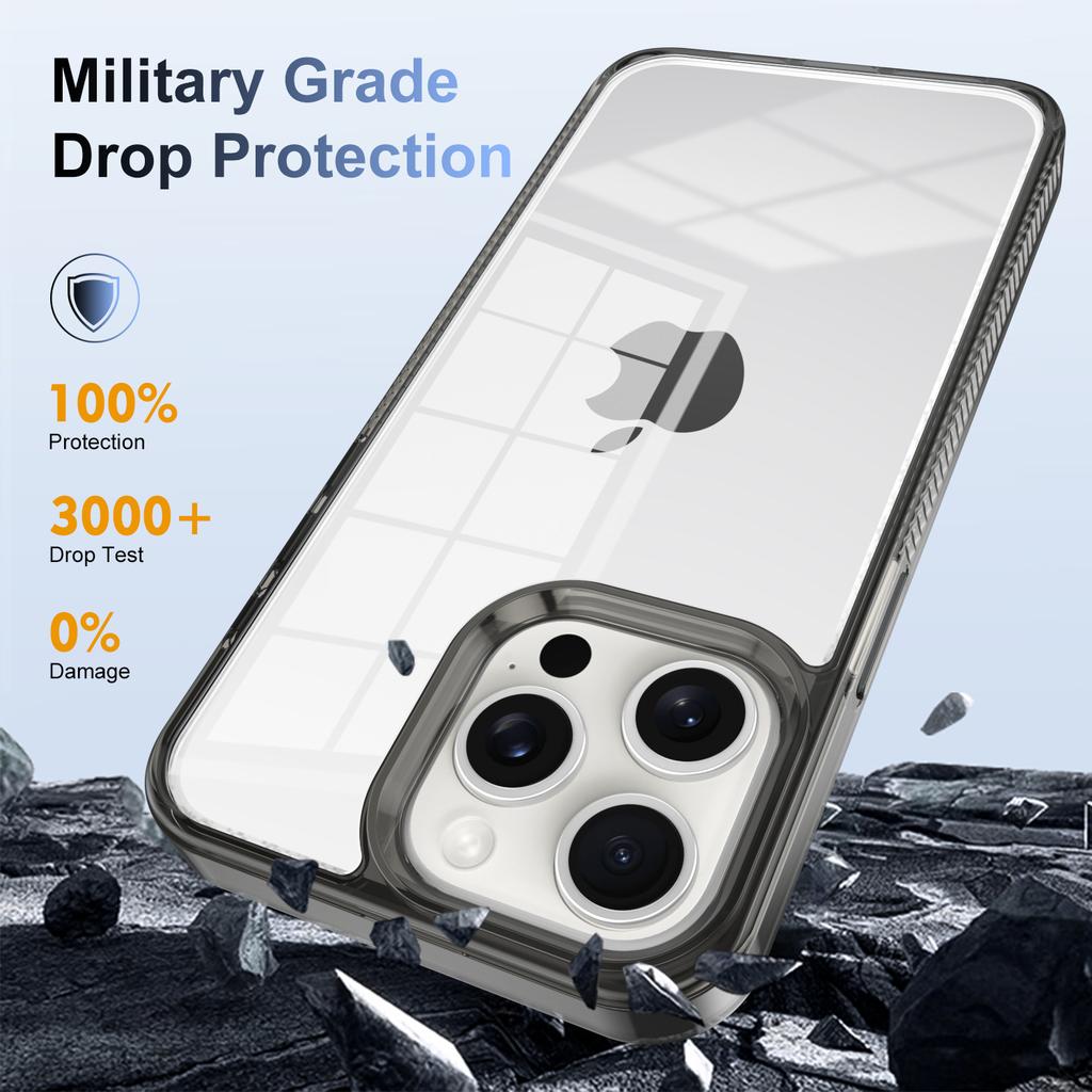 For iPhone 14 Pro Max Clear Phone Case TPU PC Anti-Slip Drop-Proof Back Cover