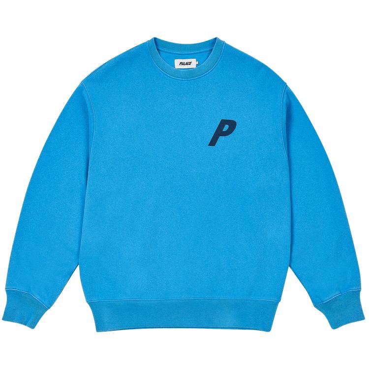 Palace Pigment P3 Crew Ocean Blue Unisex Tops P28CS036