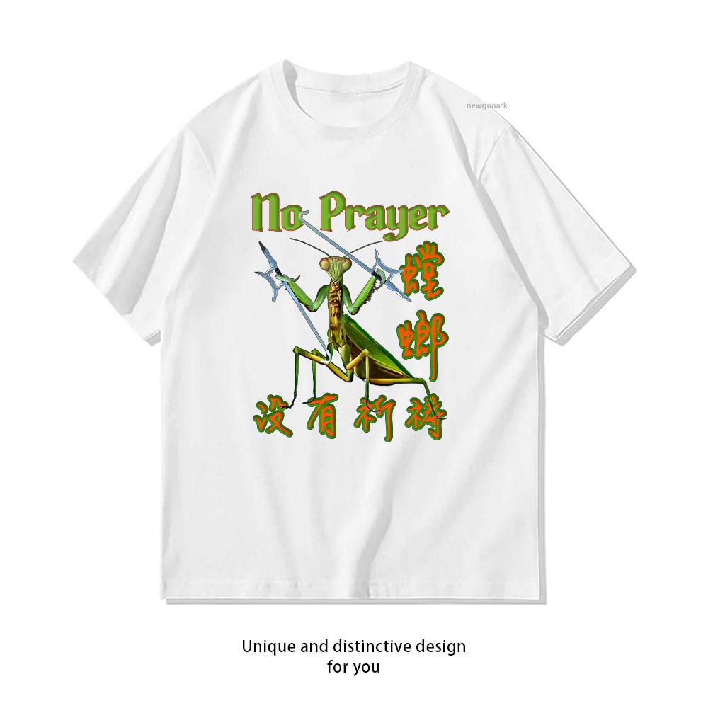 Praying Mantis Depiction of Praying Mantis with Kung Fu Weapons tshirt Woman Men Summer Casual Oneck cotton Graphic T Shirts S