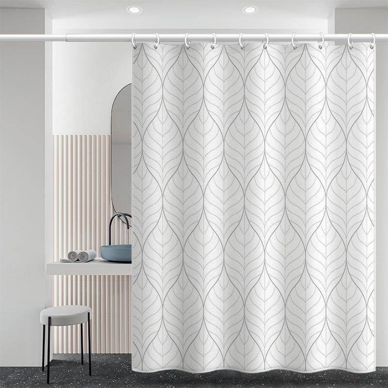 Bathroom Thickened Waterproof Curtain Mildew Proof Shower Curtain Shower Partition Curtain Shower Curtain Bathroom Curtain Free Perforation