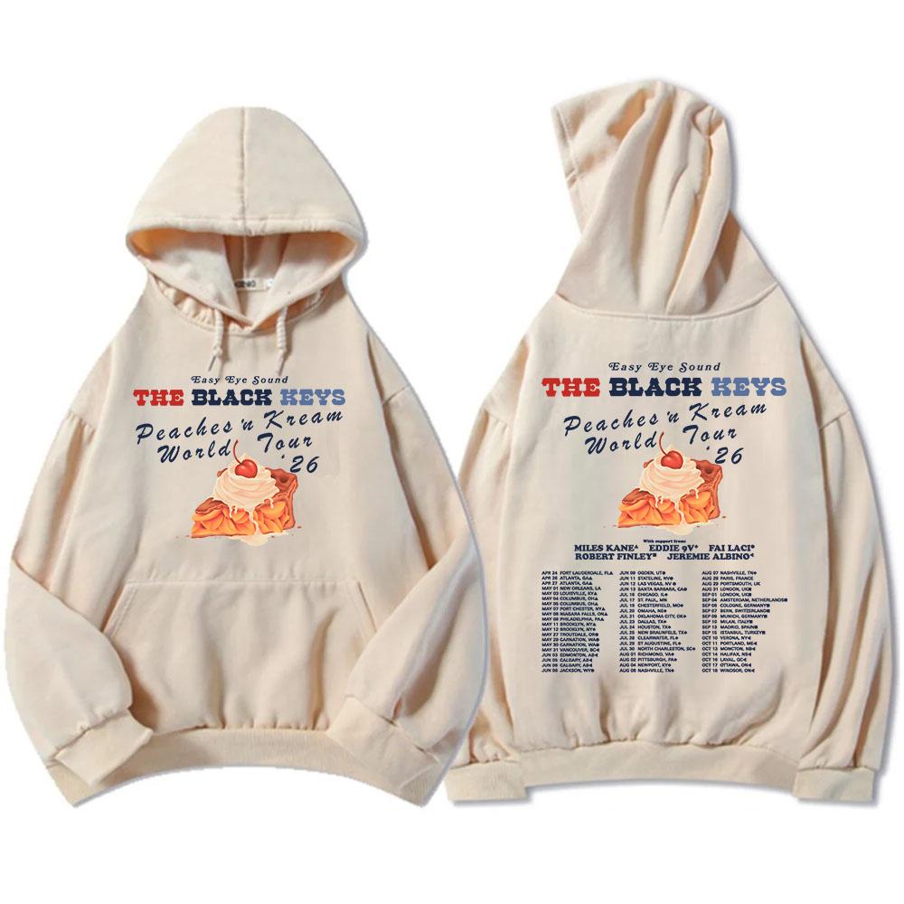 PEACHES 'N KREAM WORLD TOUR 2026 Hoodies Rock Band THE BLACK KEYS Sweatshirt Long Sleeve Fleece Hooded Pullovers Men Women Merch