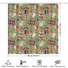 Vintage Pattern Bath Shower Curtain Decor Retro Flowers Leaves Print, Waterproof Fabric For Bathtub Home Decoration (Green)