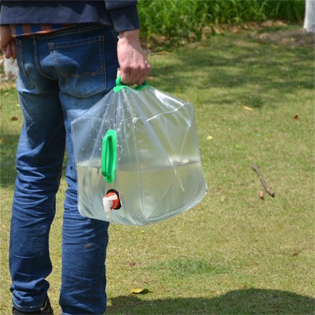 20L Portable Water Bag Foldable Transparent Outdoor Camping Hiking Emergency Storage