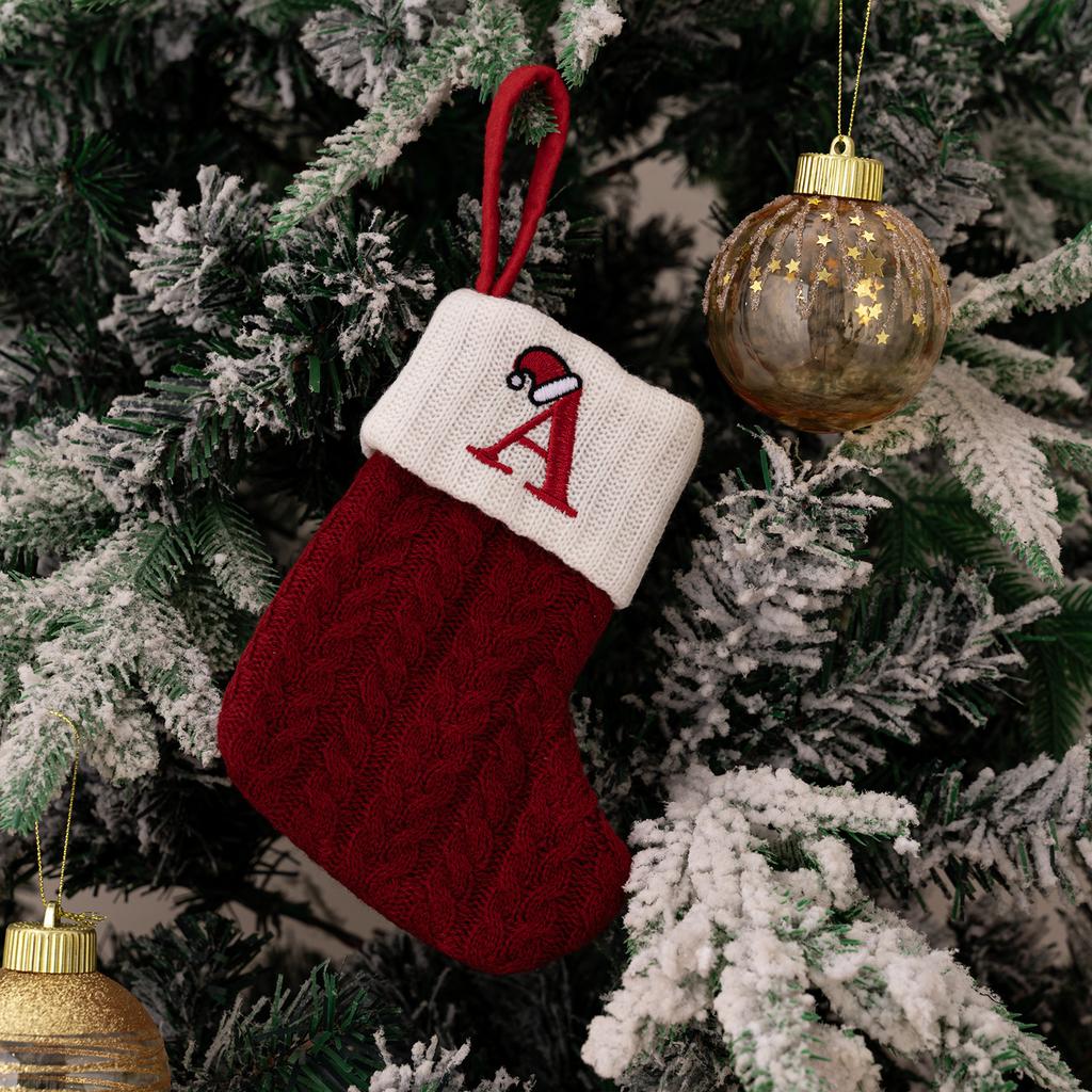 Alphabet Knitting Socks Christmas Tree Ornaments Christmas Decorations For Home 2024 Noel New Year 2025 Xmas Gift