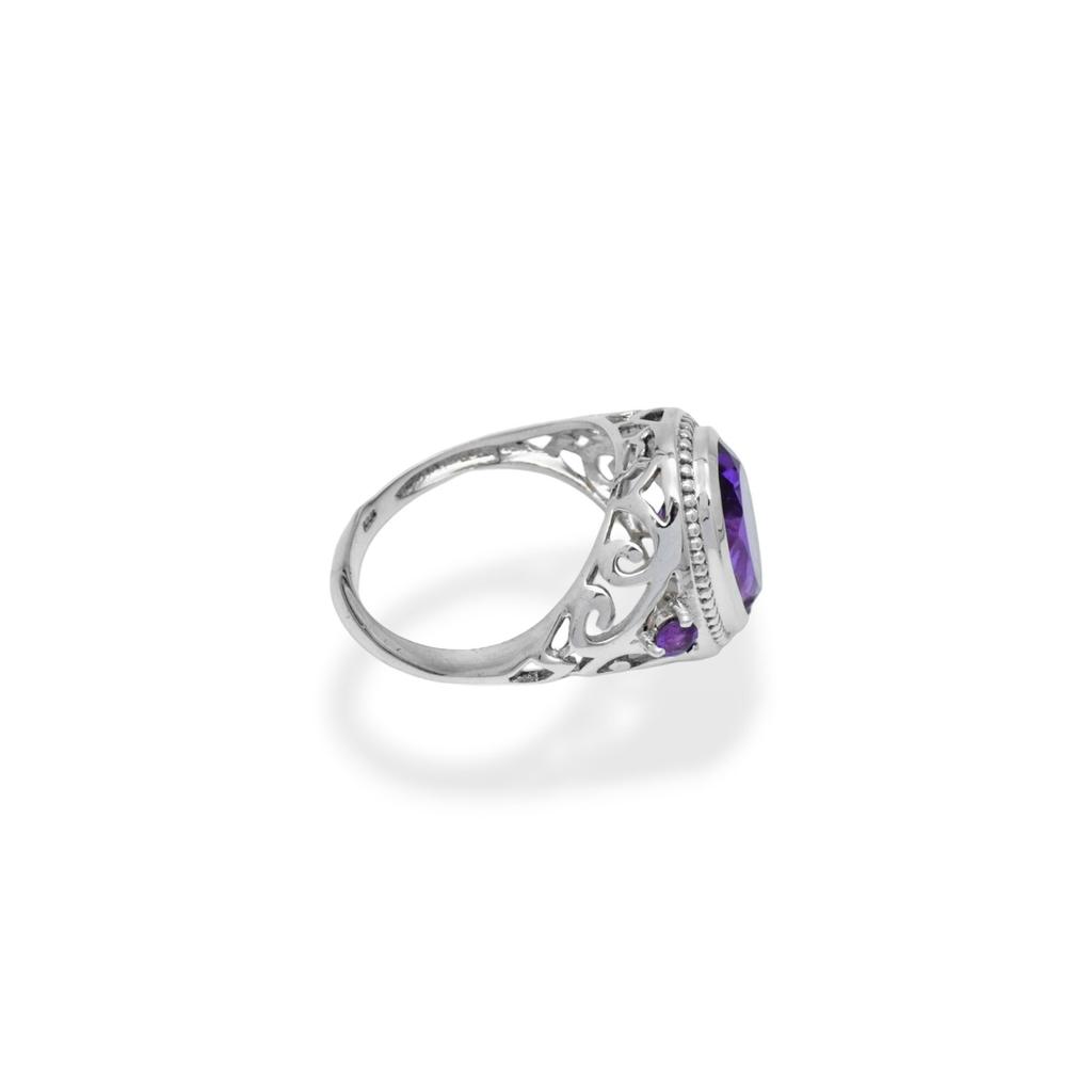 Amethyst Ring: Sterling Silver Boho Gemstone Jewelry - February Birthstone