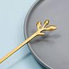 Long Handle Ice Tea Spoons Set Ice Cream Leaf Spoon Stainless Steel Cocktail Stirring Spoon Gold Coffee Spoons For Coffee Bar Dessert Hottea Shakes