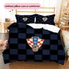 Croatian Football Federation  Pattern Bedding Quilt Set  Home Decoration  Gift (1 * Duvet Cover + 2 * Pillowcase  Without Core)