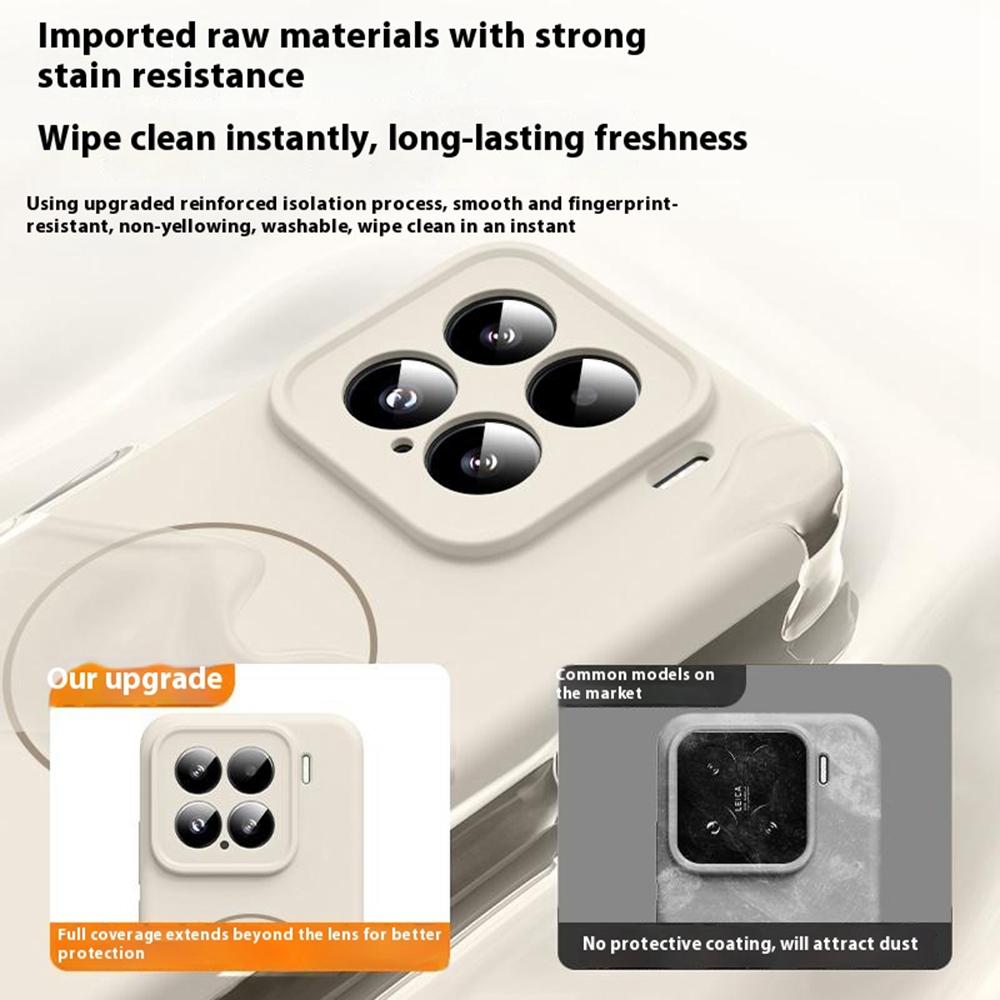 For Xiaomi 15 Case Compatible with MagSafe Soft Skin-Touch Liquid Silicone+PC Phone Cover