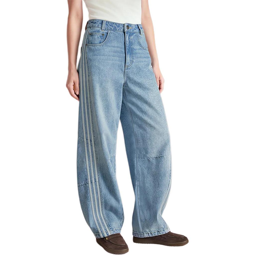 adidas Originals Soft Denim Loose Casual Striped Versatile Comfortable Jeans Women Jeans LF2319