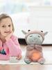 Cute Animal Comfort Doll with Music Lights Rhythmic Breathing Motion Plush Stuffed Animal Musical Baby Toy for Newborn Infants