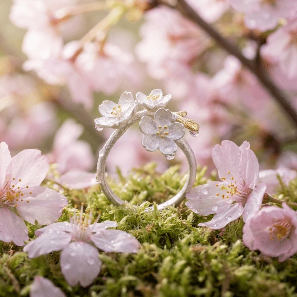Delicate Design Adjustable Rings Elegant Women Jewelry Ornaments Flower Opening Rings Gift