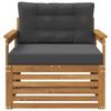Outdoor Sofa Solid Acacia Wood and Polyester