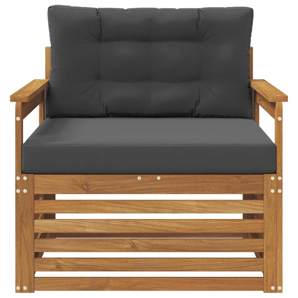 Outdoor Sofa Solid Acacia Wood and Polyester