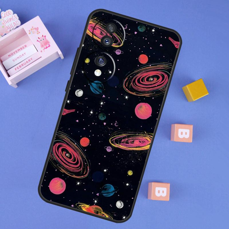 Outer Space Planet Stars Moon Case For Honor 200 400 Lite 50 70 90 X9a X9b X9c X9d X8b X8c Win RT Magic 7 5 6 8 Pro Cover