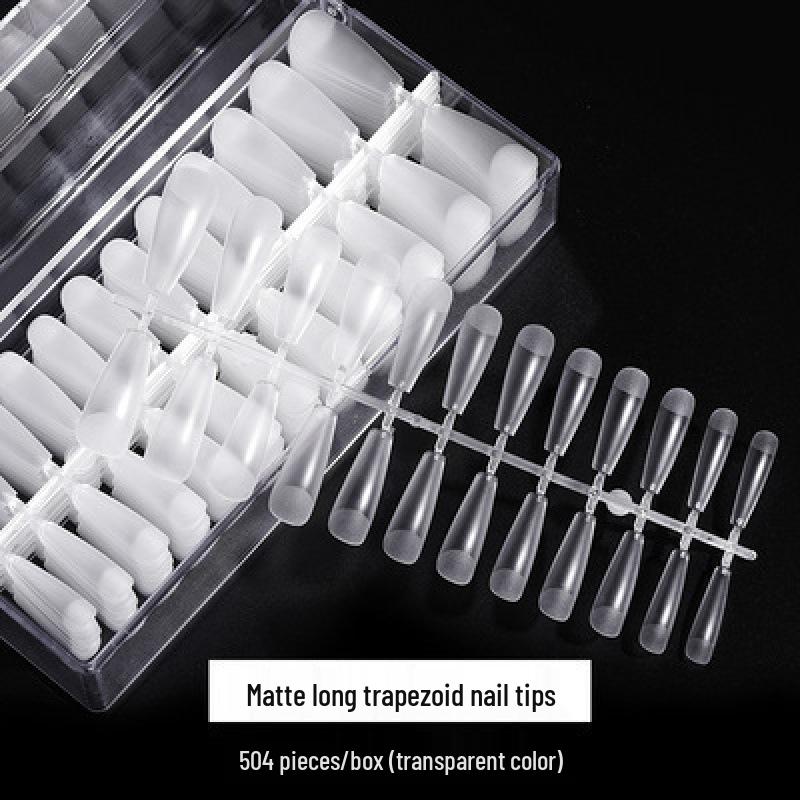 Frosted Almond & Square Nail Tips - No Filing Needed, Full/Half Cover, Ideal for Salons