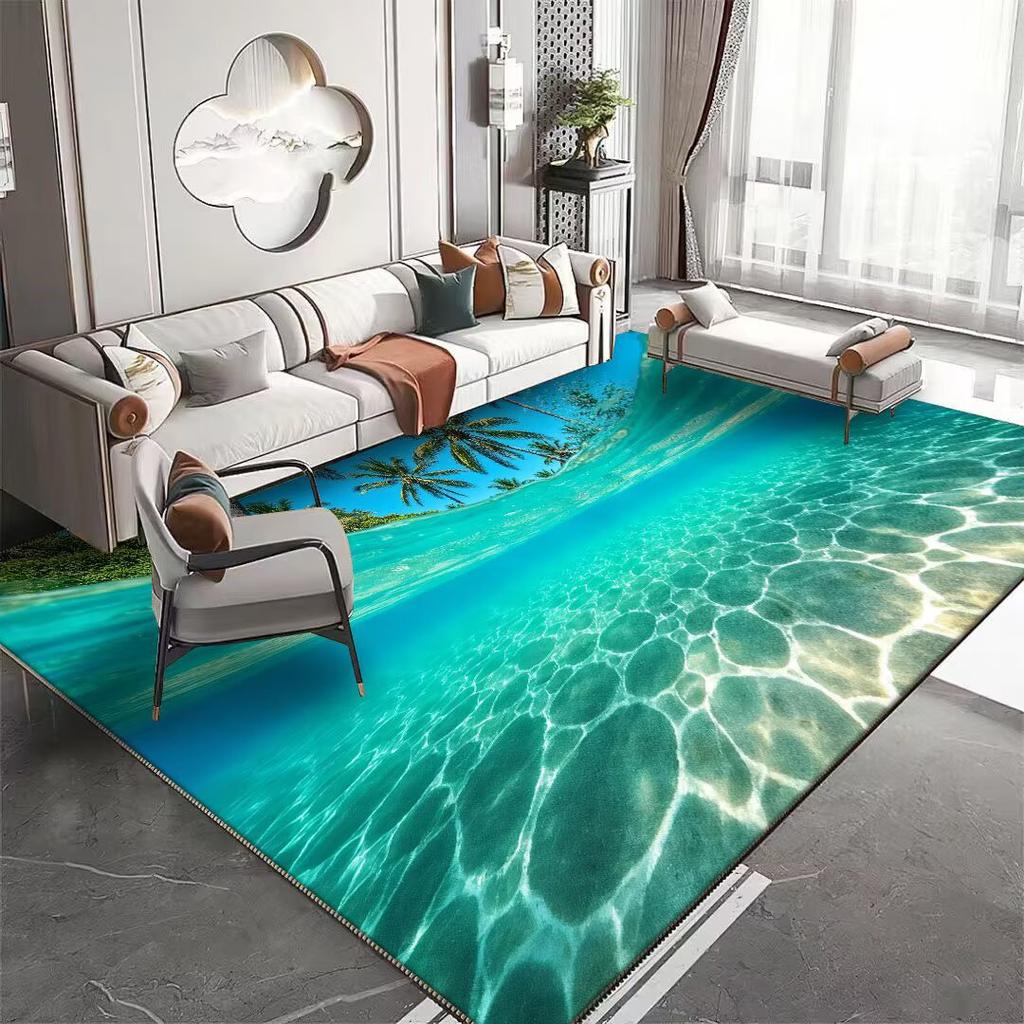 3D Natural Landscape Pattern Carpet for Living Room Non-slip Room Decoration Aesthetic Modern Lounge Rug Entrance Door Mat Rugs